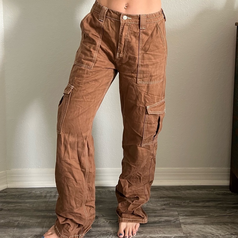 Fashion Nova Brown Cargo Pants